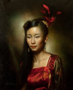 A Chinese Girl's Portrait by 王琨