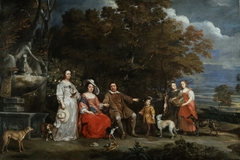 A Family Group in a Landscape by Gonzales Coques