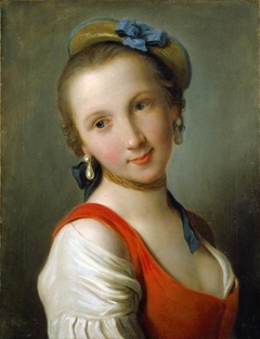 A Girl in a Red Dress by Pietro Rotari