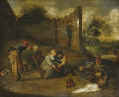 A Group of Peasants outside a Tavern by David Teniers the Younger