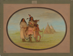 A K'nisteneux Warrior and Family by George Catlin