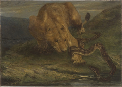 A Lioness and a Snake by John Macallan Swan