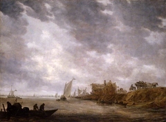 A River Scene by Jan van Goyen