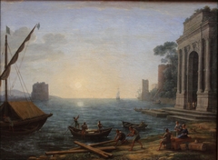 A Seaport at Sunrise by Claude Lorrain