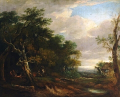 A Woodland River Landscape by John Glover