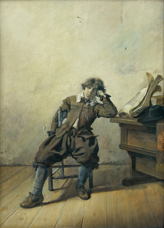 A Young Student at His Desk: Melancholy by Pieter Codde