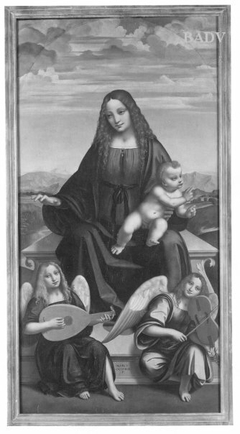 Anbetung, Triptychon, drei Teile, Madonna, Johannes, Paulus by Marco d'Oggiono