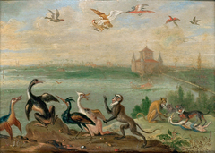 Ansichten aus den vier Weltteilen mit Szenen von Tieren: Boa Vista by Ferdinand van Kessel