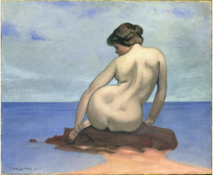 Baigneuse assise sur un rocher by Félix Vallotton