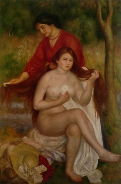 Bather and Maid (La Toilette de la baigneuse) by Auguste Renoir