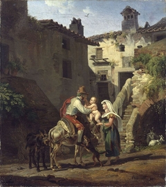 Bauernfamilie in Tivoli by Peter von Hess