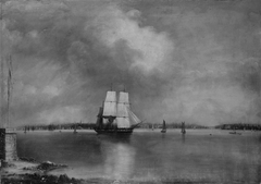 Bay and Harbor of New York from Bedlow's Island by Edmund C Coates