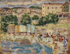 Beach and Village by Maurice Prendergast