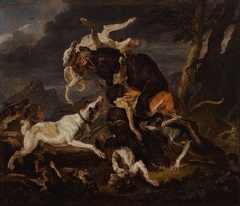 Bear hunting by Abraham Hondius