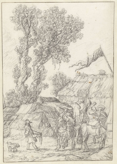 Bereden soldaten voor een herberg by Pieter de Molijn