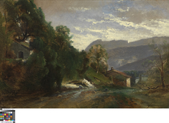 Berglandschap in Voreppe, Dauphiné by Théodore Fourmois