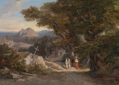 Between Olavano L'Civitella by Edward Lear