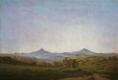 Bohemian Landscape with Mount Milleschauer by Caspar David Friedrich