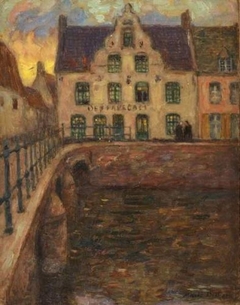 Café on the Corner of the Bridge by Marie Duhem