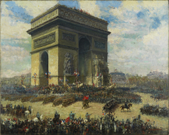 Canadians Passing in Front of the Arc de Triomphe, Paris by Alfred Bastien