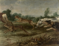 Caza de ciervos by Frans Snyders