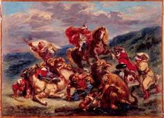 Chasse au lion by Eugène Delacroix