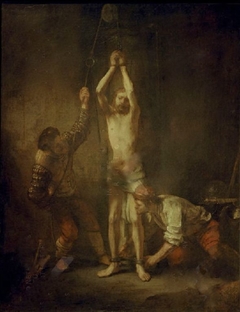 Christ at the column by Rembrandt