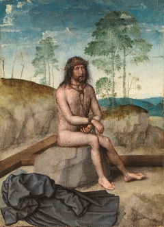 Christ seated on a Cold Rock by Juan de Flandes