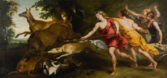 Diana and her nymphs hunting by the studio of Peter Paul Rubens