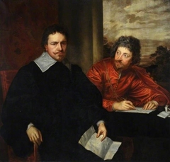 Double Portrait of Thomas Wentworth, 1st Earl of Strafford (1593-1641) met zijn secretaris Sir Philip Mainwaring (1589-1661) by Anthony van Dyck