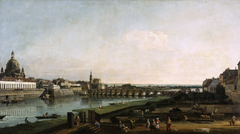 Dresden from the Right Bank of the Elbe, above the Augustusbrücke by Bernardo Bellotto