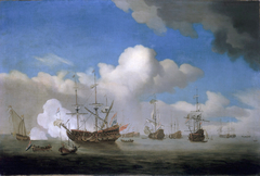 Dutch ships returning with their prizes to Goeree after the Four Days Battle, 4 June 1666 by Willem van de Velde the Younger