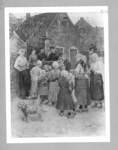 Dutch street. scene: Leierkastenspieler by Fritz von Uhde