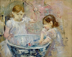 Enfants à la vasque by Berthe Morisot