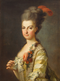 Erzherzogin Maria Christine (1742-1798), Herzogin von Sachsen - Teschen, in gestreiftem Seidenkleid, Halbfigur by Anonymous