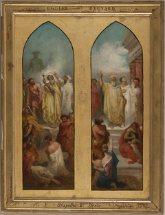 Esquisse pour l'église Saint-Bernard-de-la-Chapelle : Sainte Denis prêchant. Martyre de Saint Denis et de ses compagnons, Saint Rustique et Saint Eleuthère. by Charles Adolphe Bonnegrace