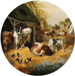 Farmyard - John Frederick Herring - ABDAG002751 by John Frederick Herring