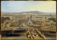 Fête de la Concorde, le 21 mai 1848 : défilé sur la place de la Concorde des corporations ouvrières se rendant au Champ-de-Mars by Jean-Jacques Champin