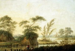 Fishermen on the bank of the river. by Jan Ścisło