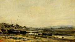 Fishing Boats by a Stream by Charles-François Daubigny