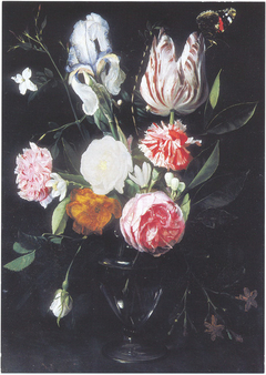 Flowers in a glass vase, circa 1640 by Daniel Seghers