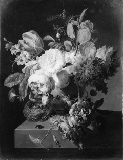 Flowers in a Stone Vase by Pieter Faes