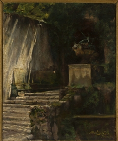 Fragment of the park in Tivoli by Marian Trzebiński