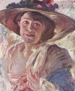 Frau mit Rosenhut by Lovis Corinth