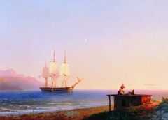 Frigate under sail. by Ivan Aivazovsky