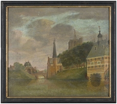 Gezicht op voormalige Lieve Vrouwepoort te Leeuwarden by anonymous painter