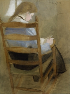 Girl Reading (Seated Girl) by Helene Schjerfbeck