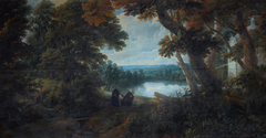 Große Waldlandschaft mit dem Hl. Francisco Borja by Jacques d'Arthois