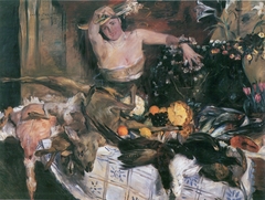 Großes Stillleben mit Figur (Geburtstagsbild) by Lovis Corinth