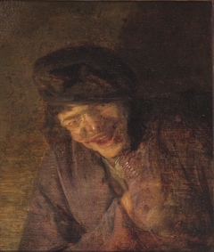 Head of a Laughing Peasant by Adriaen van Ostade